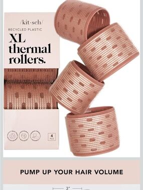 Kitsch Velvet XL Hair Rollers - Blush